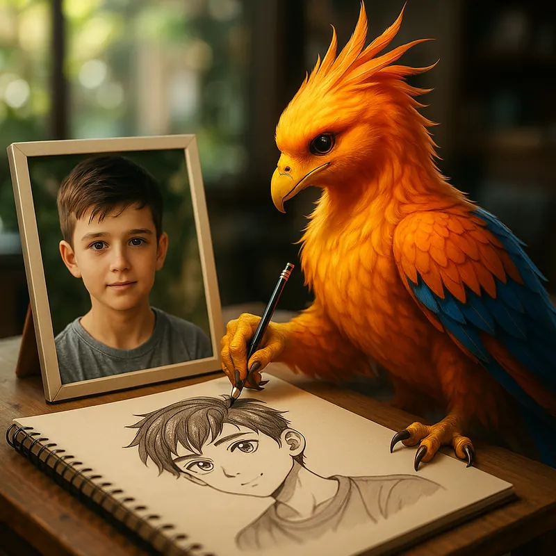 A custom hero in the illustrations