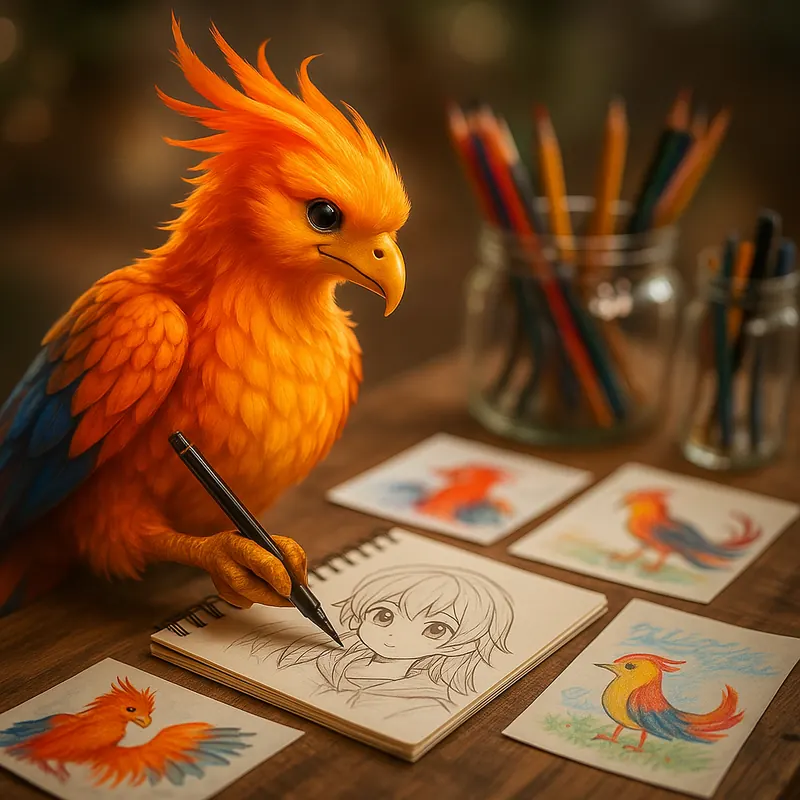 Different illustration styles side by side